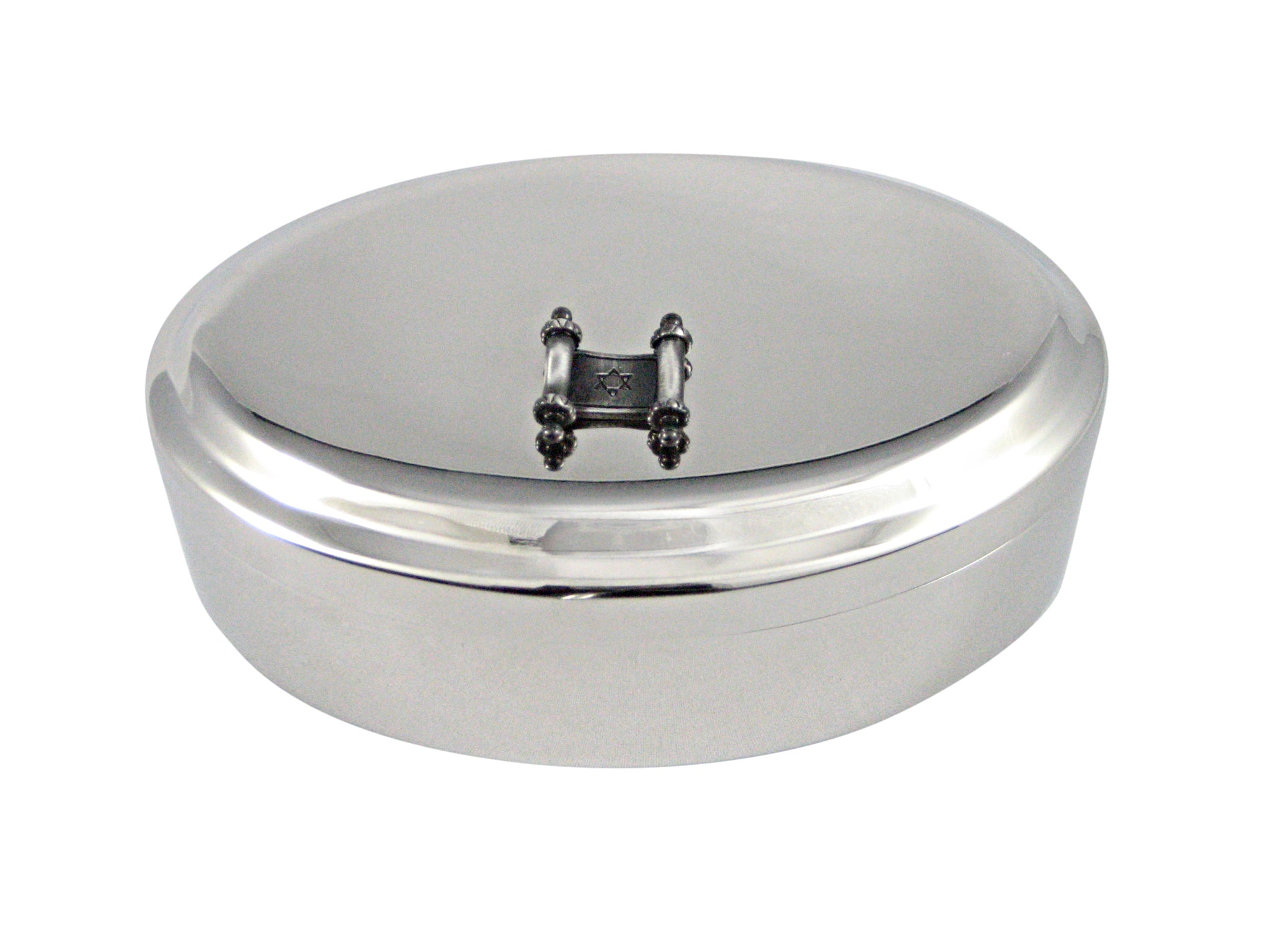 Torah Religious Scroll Pendant Oval Trinket Jewelry Box