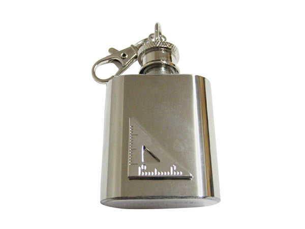 Triangle Ruler 1 Oz. Stainless Steel Key Chain Flask