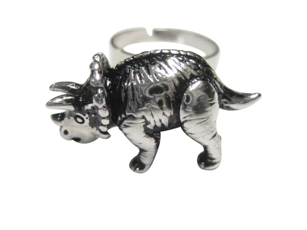 Triceratops Dinosaur Adjustable Size Fashion Ring
