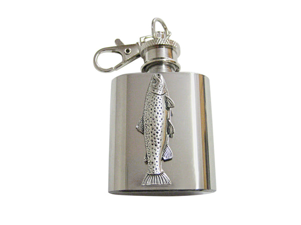 Trout Fish 1 Oz. Stainless Steel Key Chain Flask