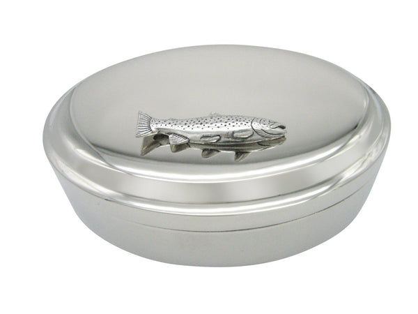 Trout Fish Pendant Oval Trinket Jewelry Box
