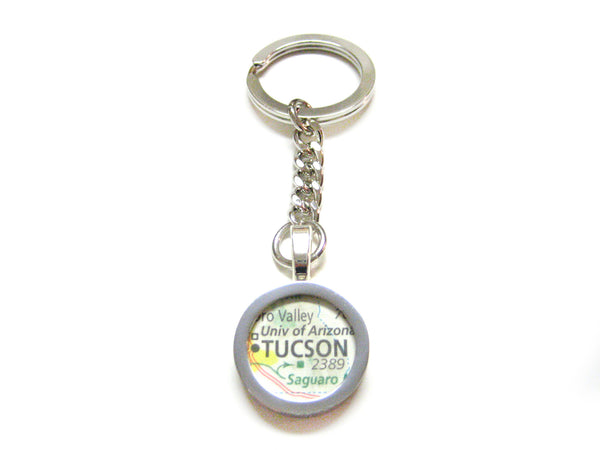 Tucson Arizona Map Pendant Keychain