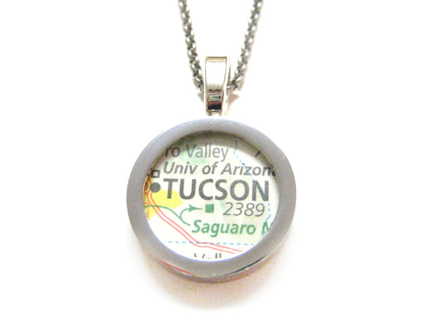 Tucson Arizona Map Pendant Necklace