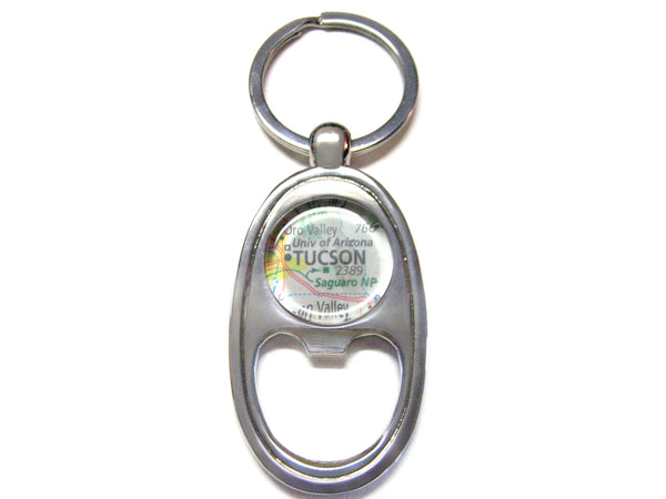 Tucson Arizona Map Bottle Opener Key Chain