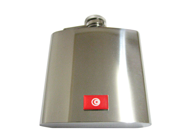 Tunisia Country Flag 6 Oz. Stainless Steel Flask
