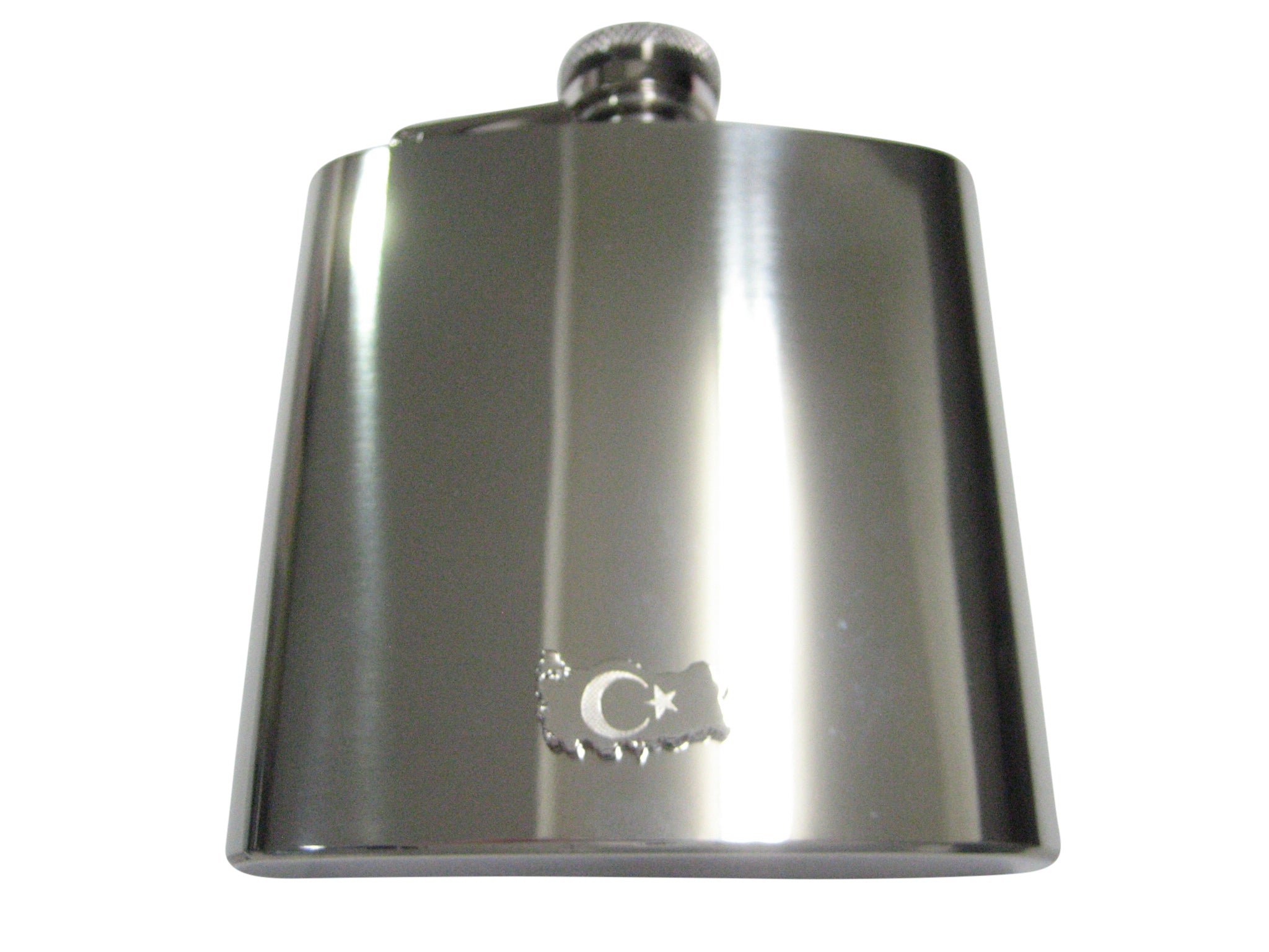 Turkey Map Shape and Flag Design 6oz Flask