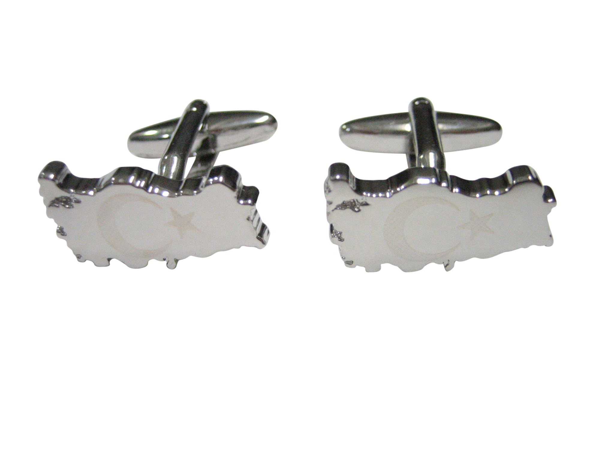 Turkey Map Shape and Flag Design Cufflinks
