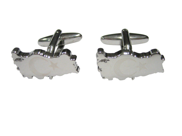 Turkey Map Shape and Flag Design Cufflinks
