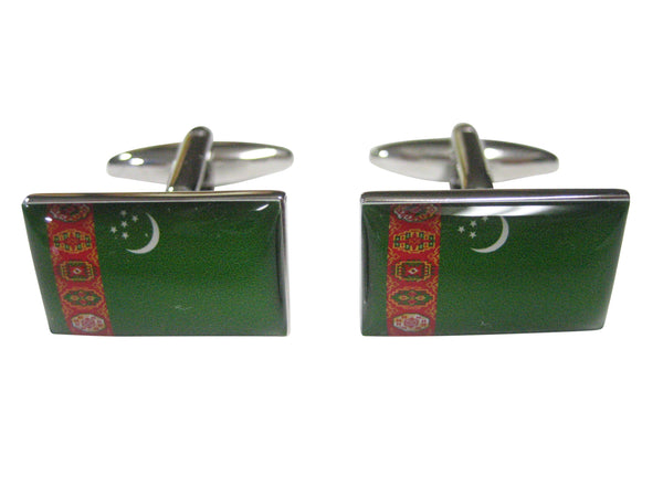 Turkmenistan Turkmenia Flag Cufflinks