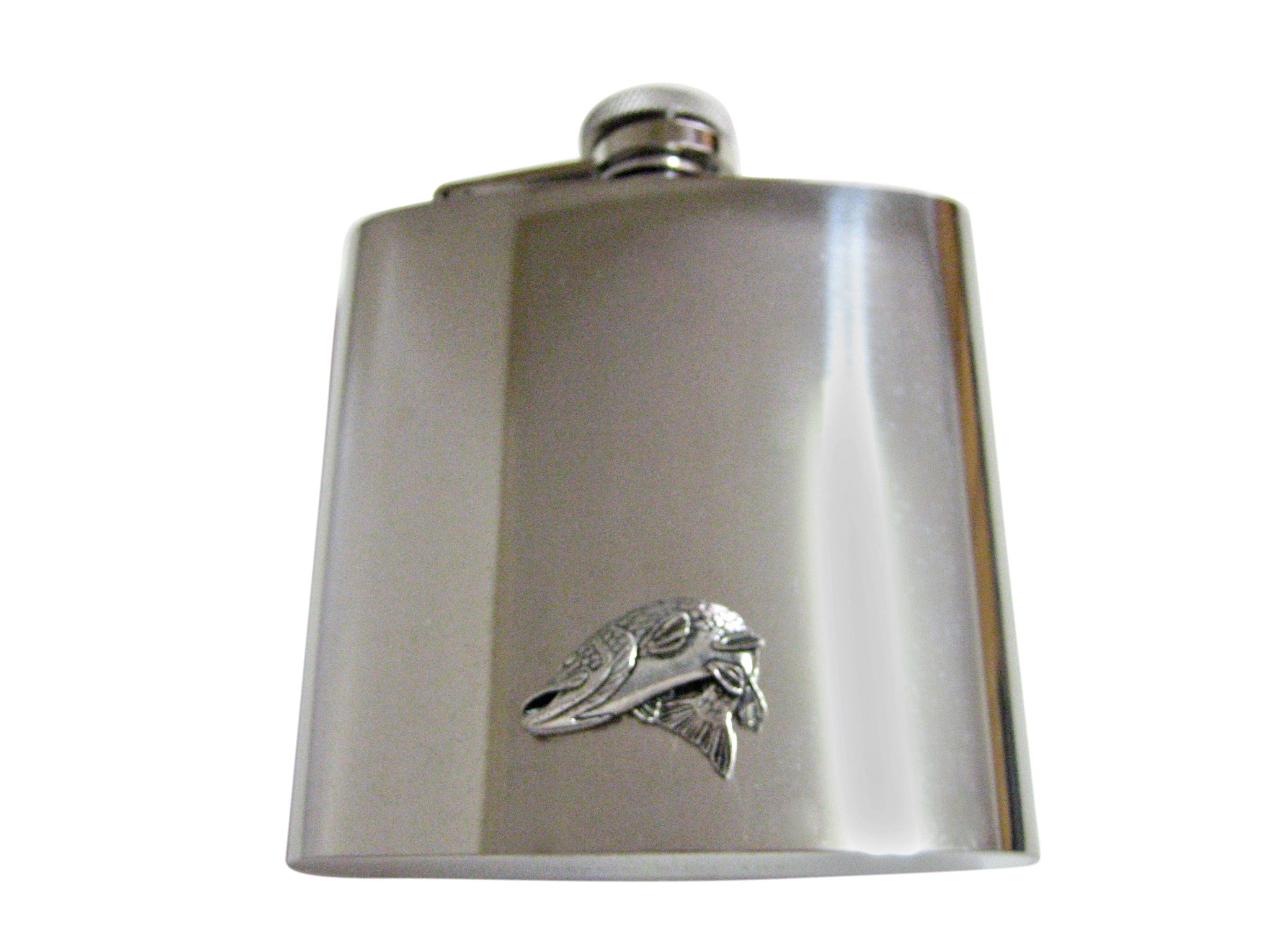 Turning Pike Fish 6 Oz. Stainless Steel Flask