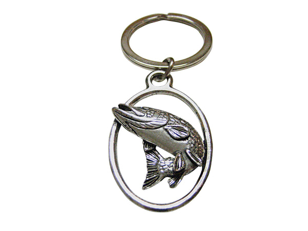 Turning Pike Fish Oval Key Chain