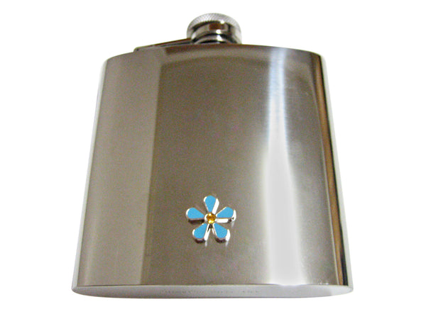 Turquoise Flower 6 Oz. Stainless Steel Flask