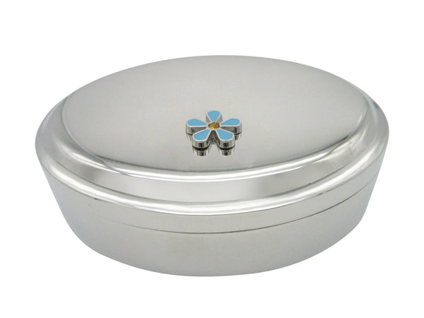 Turquoise Flower Pendant Oval Trinket Jewelry Box
