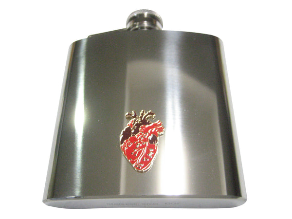 Two Toned Flat Anatomical Heart 6oz Flask