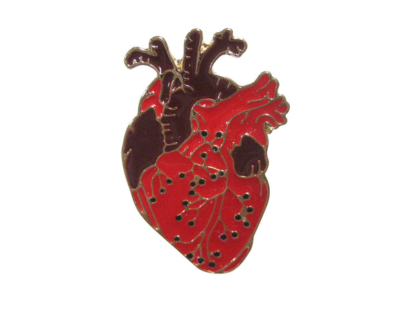 Two Toned Flat Anatomical Heart Adjustable Size Fashion Ring