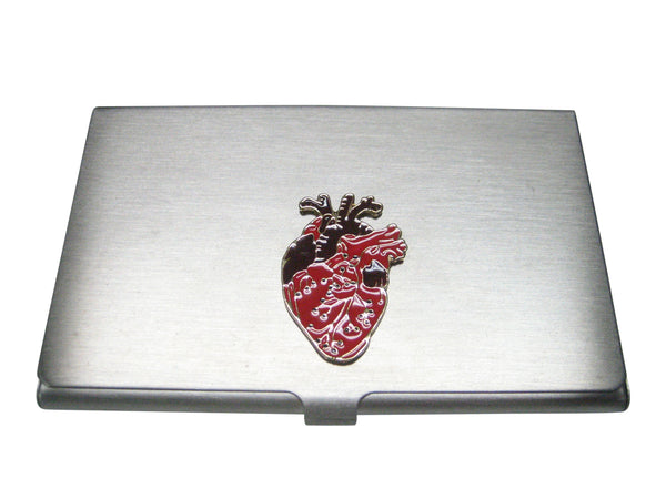 Two Toned Flat Anatomical Heart Business Card Holder