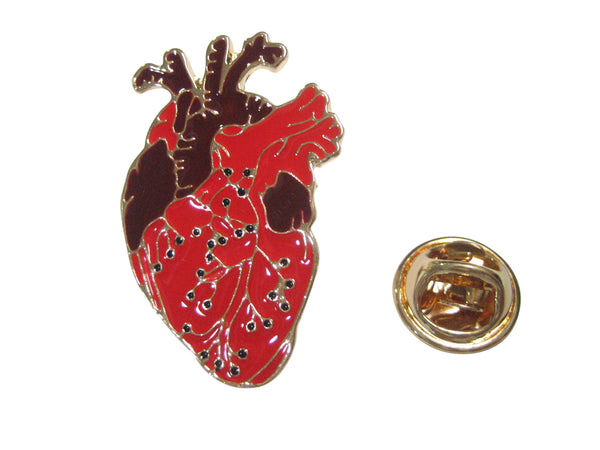 Two Toned Flat Anatomical Heart Lapel Pin