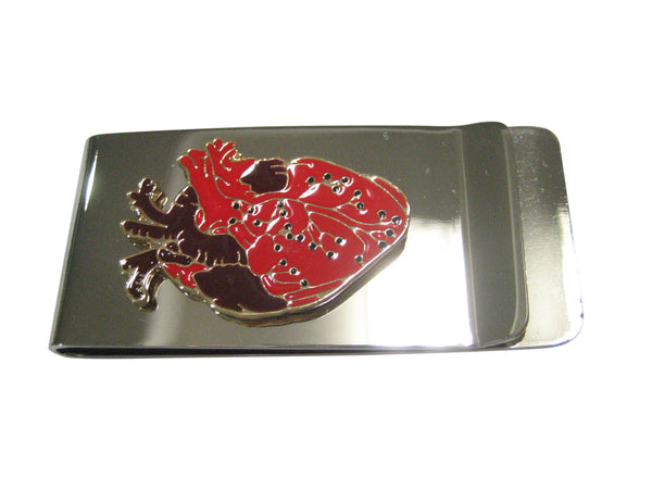 Two Toned Flat Anatomical Heart Money Clip