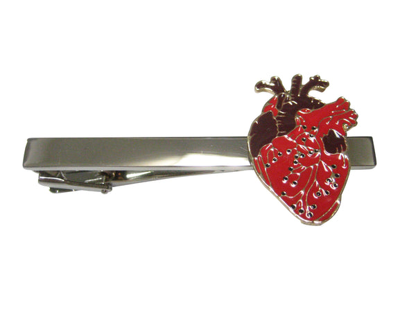 Two Toned Flat Anatomical Heart Tie Clip