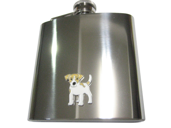 Two Toned Jack Russell Terrier Dog 6oz Flask