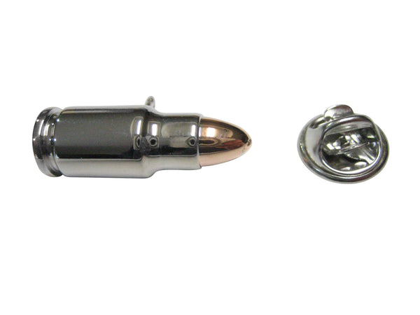 Two Toned Rifle Bullet Design Lapel Pin