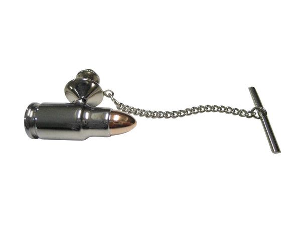 Two Toned Rifle Bullet Design Tie Tack