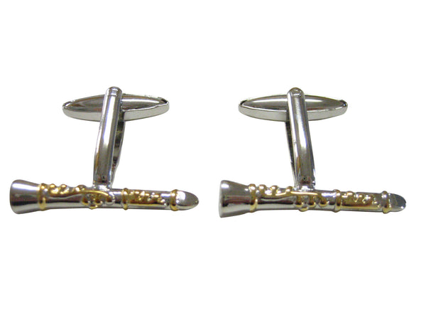 Two Toned Clarinet Musical Instrument Cufflinks