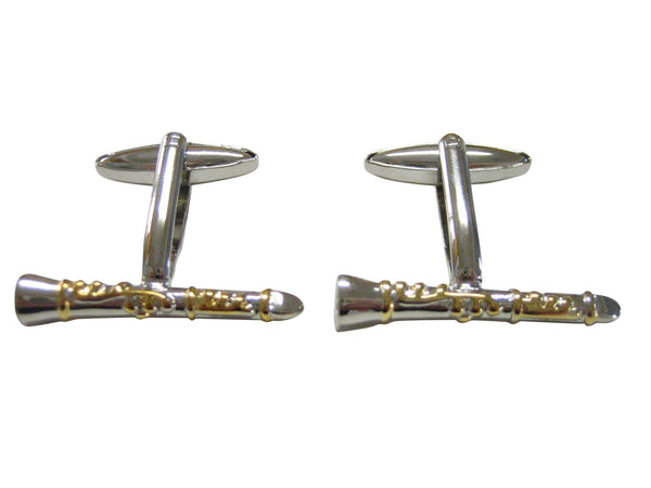 Two Toned Clarinet Musical Instrument Cufflinks