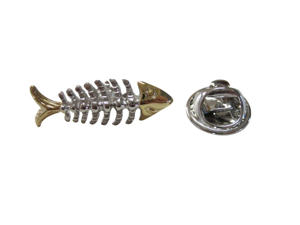 Two Toned Fish Bone Lapel Pin