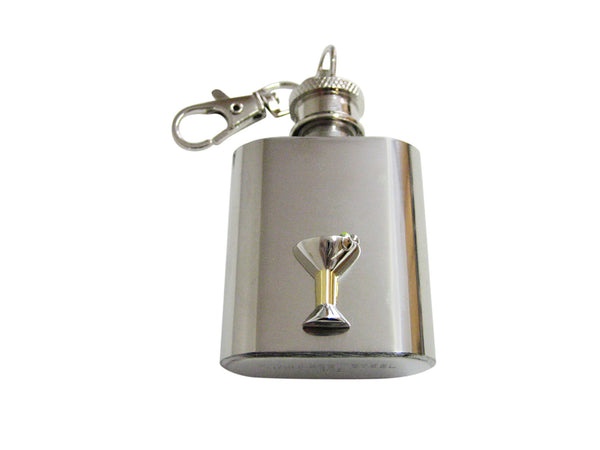 Two Toned Martini Glass 1 Oz. Stainless Steel Key Chain Flask