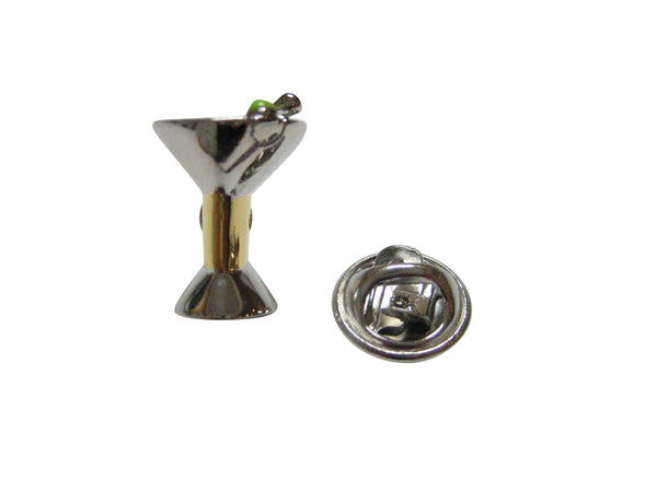 Two Toned Martini Glass Lapel Pin
