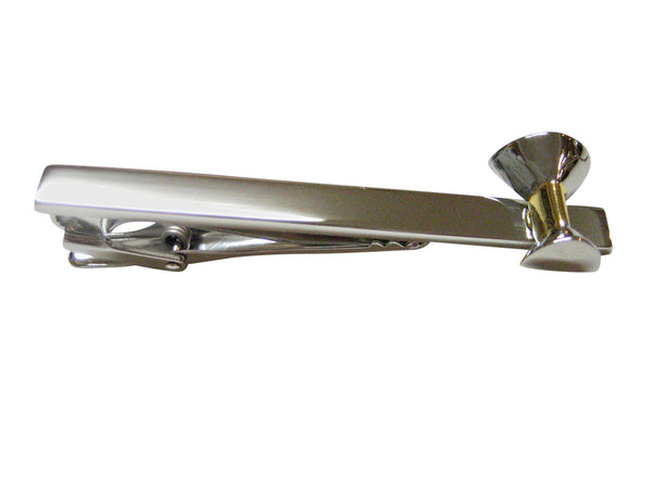 Two Toned Martini Glass Square Tie Clip