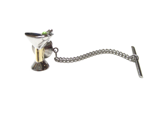 Two Toned Martini Glass Tie Tack