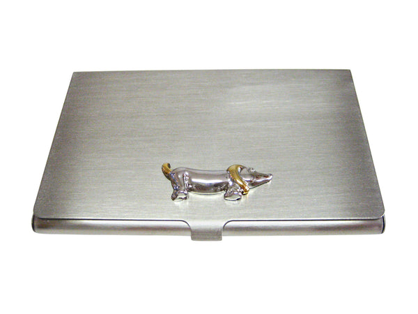 Two Toned Wiener Dog Business Card Holder