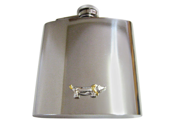 Two Toned Wiener Dog 6 Oz. Stainless Steel Flask