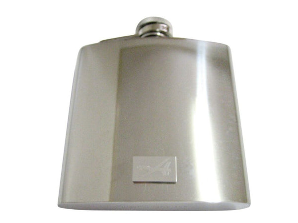 Silver Toned Etched Unmanned Aerial Vehicle UAV Drone V2 6 Oz. Stainless Steel Flask
