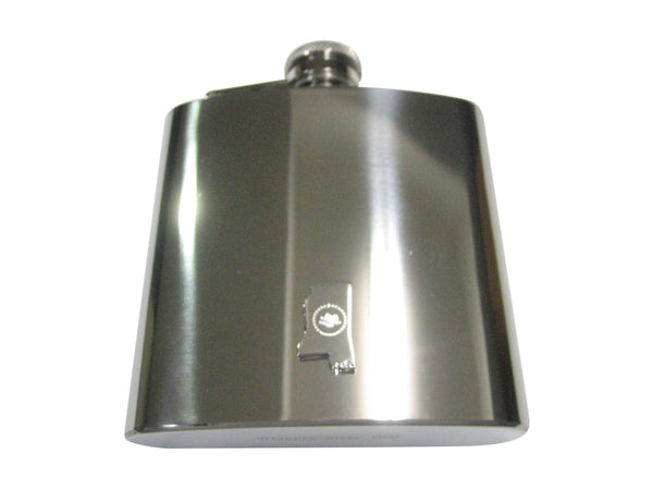 UPDATED NEW Mississippi State Map Shape and Flag Design 6oz Flask