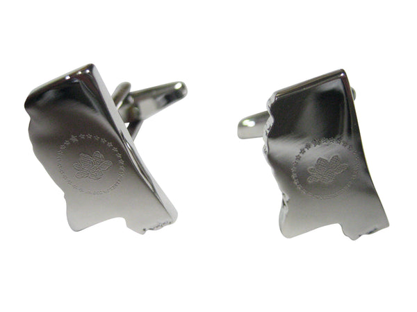 UPDATED NEW Mississippi State Map Shape and Flag Design Cufflinks