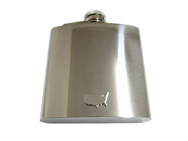 USA America Map Shape 6 Oz. Stainless Steel Flask