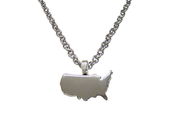USA America Map Shape Pendant Necklace