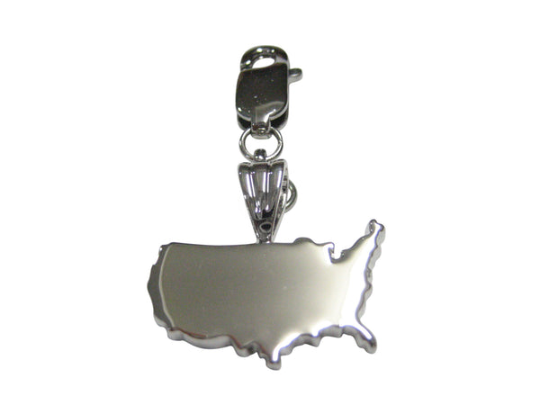 USA America Map Shape Pendant Zipper Pull Charm