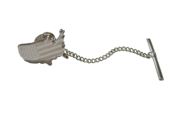 USA America Map Shape and Flag Design Tie Tack