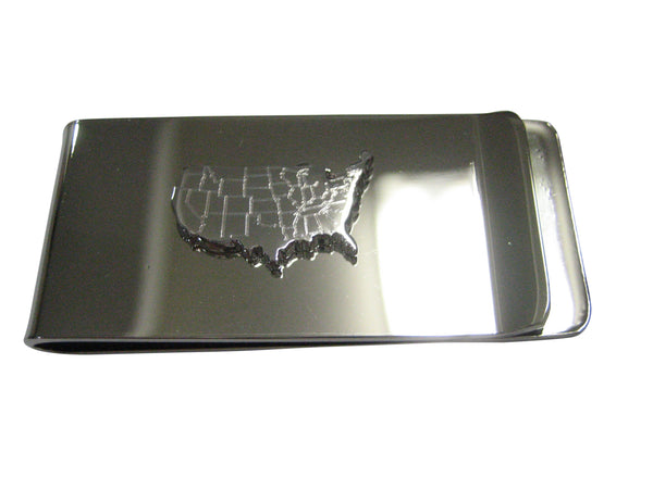 USA America Map Shape with Engraved States Money Clip