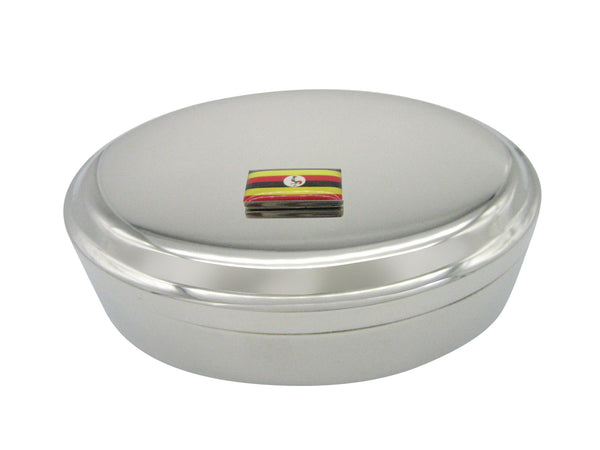 Uganda Flag Pendant Oval Trinket Jewelry Box
