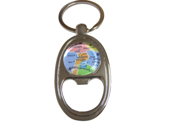 Uganda Map Key Chain Bottle Opener