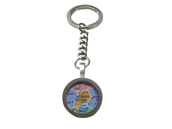 Uganda Map Pendant Keychain
