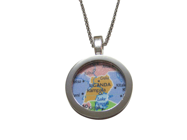 Uganda Map Pendant Necklace