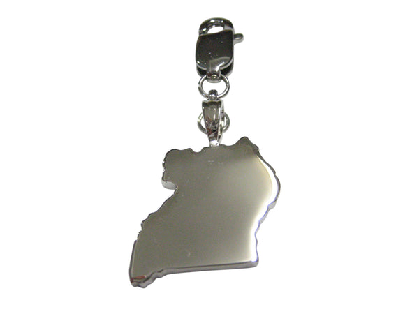 Uganda Map Shape Pendant Zipper Pull Charm