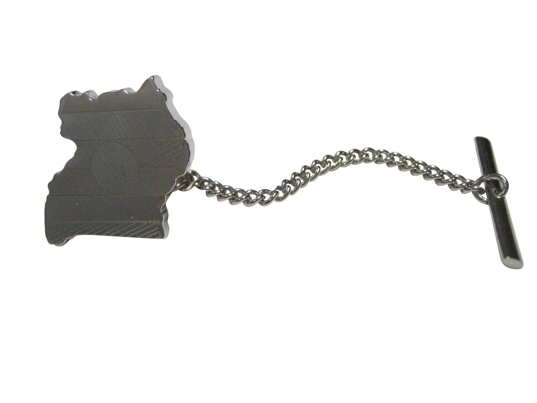 Uganda Map Shape and Flag Design Tie Tack