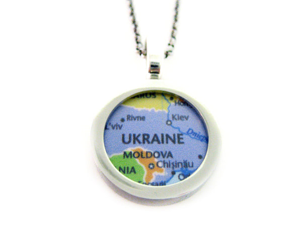 Ukraine Map Pendant Necklace